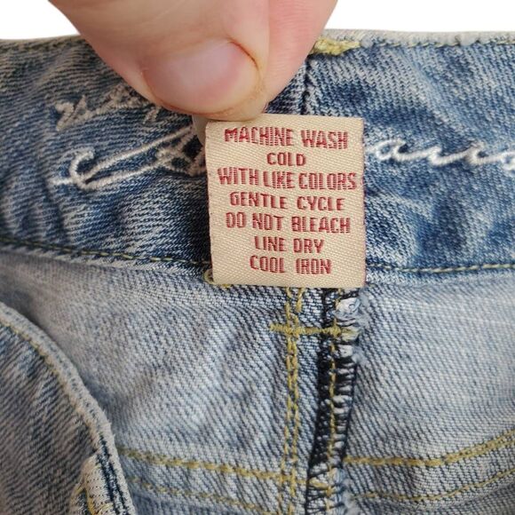 Vintage Havana Distressed Frayed Hem Denim‎ Mini Skirt Blue Medium - Picture 5 of 12